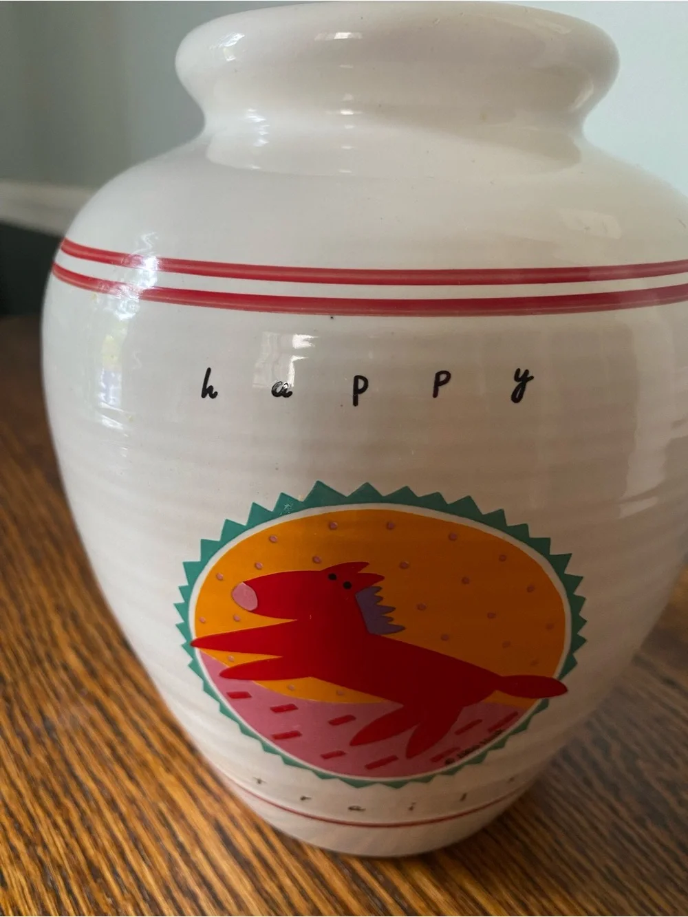 Pottery Craft USA Vintage 1989 Vase “Happy Trails” Colorful Horse Southwestern - Picture 3 of 11